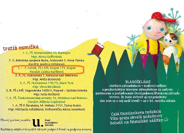 Vyhodnotenie 13.ročníka celoslovenskej čitateľskej súťaže Vyhodnotenie 13.ročníka celoslovenskej čitateľskej súťaže