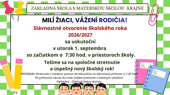Pokyny k novému školskému roku
