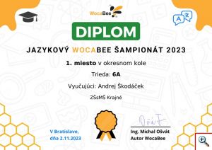 Diplom z krajského kola