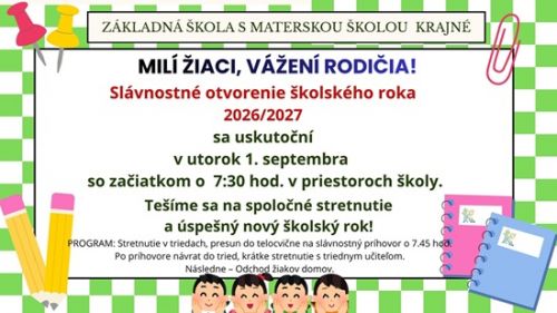 Pokyny k novému školskému roku