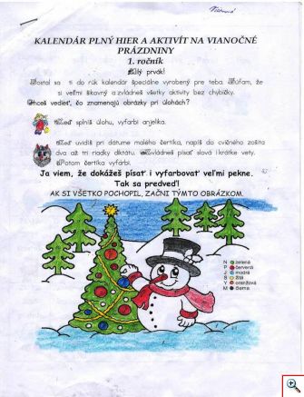 Kalendár vianočných úloh