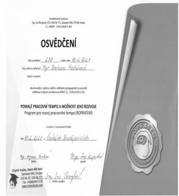 Osvedcenie o absolvovaní Osvedcenie o absolvovaní