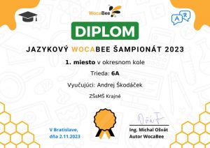 Diplom z krajského kola